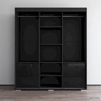 Armadio a 3 ante in vetro da 180 cm, stile moderno