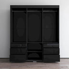 Armadio a 3 ante in vetro da 180 cm, stile moderno