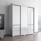 Armadio a 3 ante in vetro da 180 cm, stile moderno