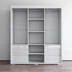 Armadio a 3 ante in vetro da 180 cm, stile moderno