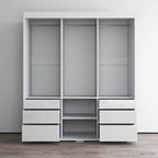 Armadio a 3 ante in vetro da 180 cm, stile moderno