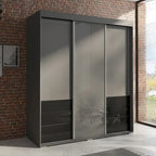 Armadio a 3 ante in vetro da 180 cm, stile moderno