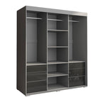 Armadio a 3 ante in vetro da 180 cm, stile moderno