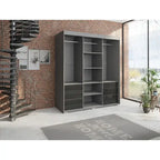 Armadio a 3 ante in vetro da 180 cm, stile moderno