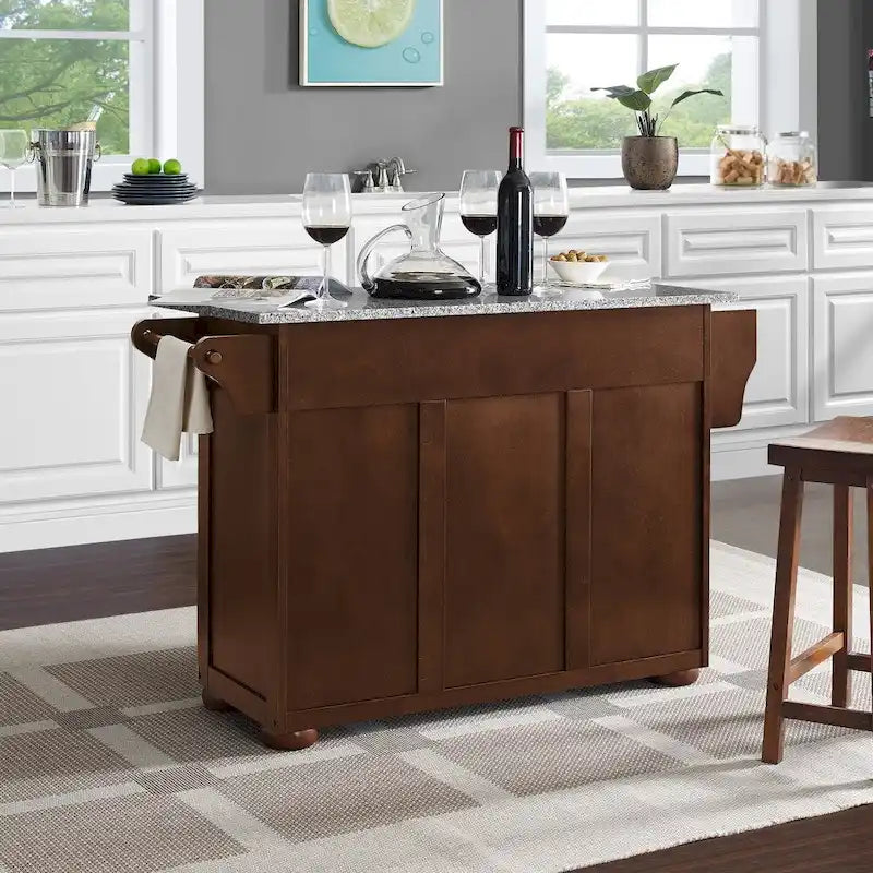 Isola da Cucina con Top in Granito Massiccio - 51.5 L x 18 P x 35.25 A