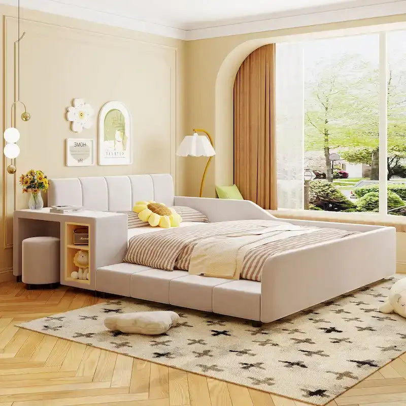 Letto imbottito a terra matrimoniale
