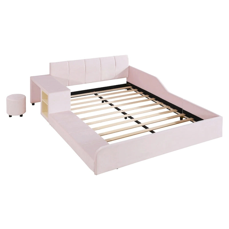 Letto imbottito a terra matrimoniale