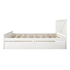 Letto a Piattaforma in Legno con Quattro Cassetti Contenitori e Piedini di Supporto