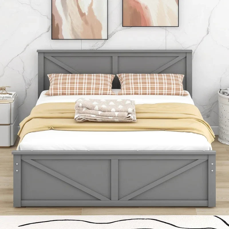 Letto a Piattaforma in Legno con Quattro Cassetti Contenitori e Piedini di Supporto