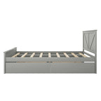 Letto a Piattaforma in Legno con Quattro Cassetti Contenitori e Piedini di Supporto