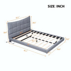 Letto a piattaforma imbottito matrimoniale con luci LED e porte USB