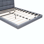 Letto a piattaforma imbottito matrimoniale con luci LED e porte USB