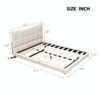 Letto a piattaforma imbottito matrimoniale con luci LED e porte USB