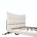 Letto a piattaforma imbottito matrimoniale con luci LED e porte USB