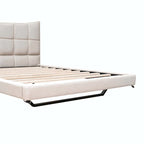 Letto a piattaforma imbottito matrimoniale con luci LED e porte USB