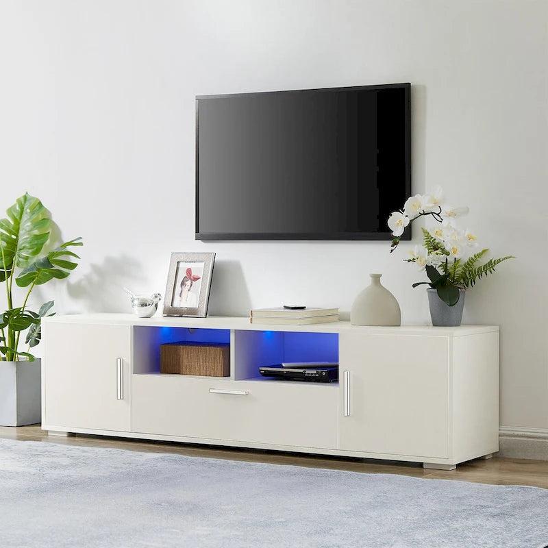 Mobile TV, porta TV, centro di intrattenimento, postazione TV, console TV, console con striscia luminosa a LED, striscia luminosa telecomandabile