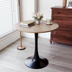 Tavolo da pranzo rotondo, tavolo da pranzo da cucina Tulip da 80 cm per 2-4 persone con piano in MDF e base a piedistallo, tavolino da salotto