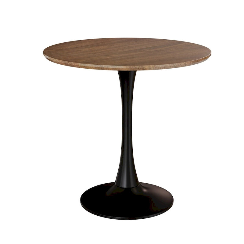 Tavolo da pranzo rotondo, tavolo da pranzo da cucina Tulip da 80 cm per 2-4 persone con piano in MDF e base a piedistallo, tavolino da salotto