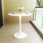 Tavolo da pranzo rotondo, tavolo da pranzo da cucina Tulip da 80 cm per 2-4 persone con piano in MDF e base a piedistallo, tavolino da salotto