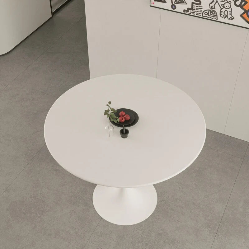 Tavolo da pranzo rotondo, tavolo da pranzo da cucina Tulip da 80 cm per 2-4 persone con piano in MDF e base a piedistallo, tavolino da salotto