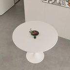 Tavolo da pranzo rotondo, tavolo da pranzo da cucina Tulip da 80 cm per 2-4 persone con piano in MDF e base a piedistallo, tavolino da salotto