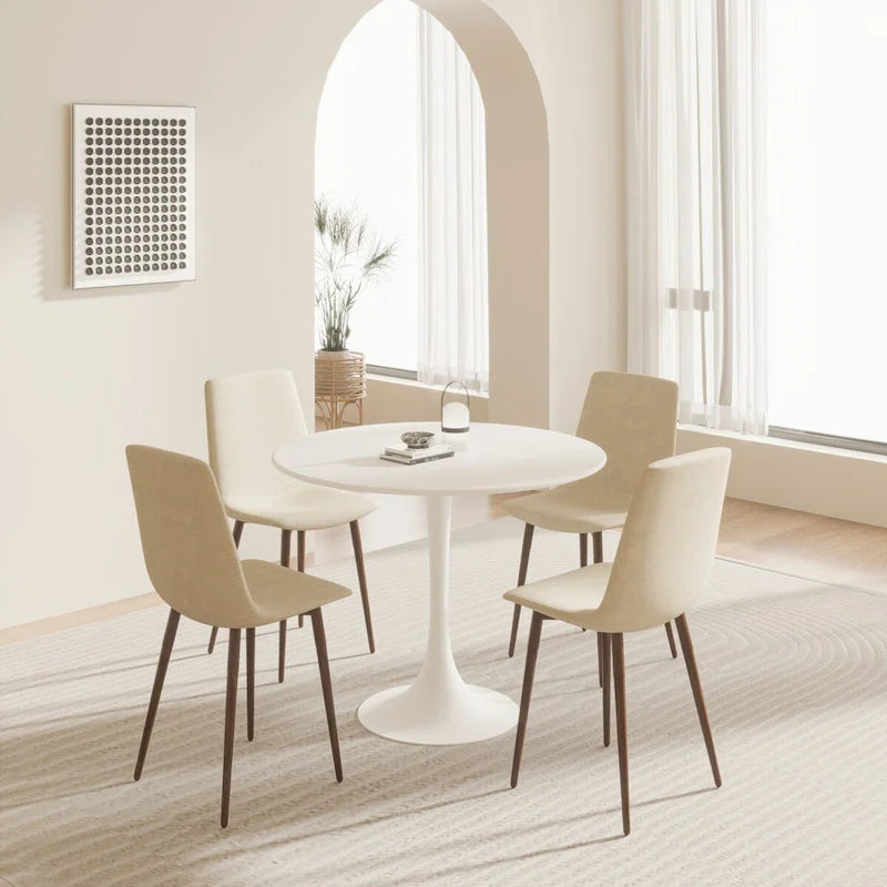 Tavolo da pranzo rotondo, tavolo da pranzo da cucina Tulip da 80 cm per 2-4 persone con piano in MDF e base a piedistallo, tavolino da salotto