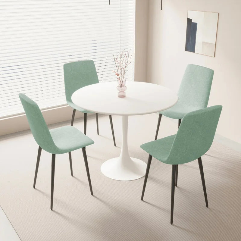 Tavolo da pranzo rotondo, tavolo da pranzo da cucina Tulip da 80 cm per 2-4 persone con piano in MDF e base a piedistallo, tavolino da salotto