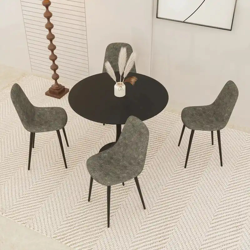 Tavolo da pranzo rotondo, tavolo da pranzo da cucina Tulip da 80 cm per 2-4 persone con piano in MDF e base a piedistallo, tavolino da salotto