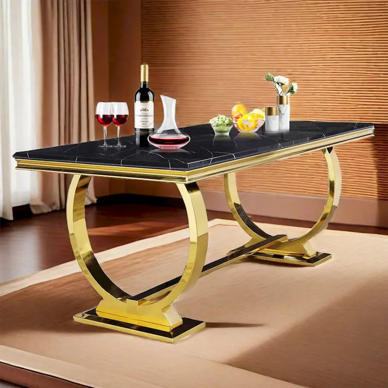 Tavolo da pranzo rettangolare da 180 cm con base a U