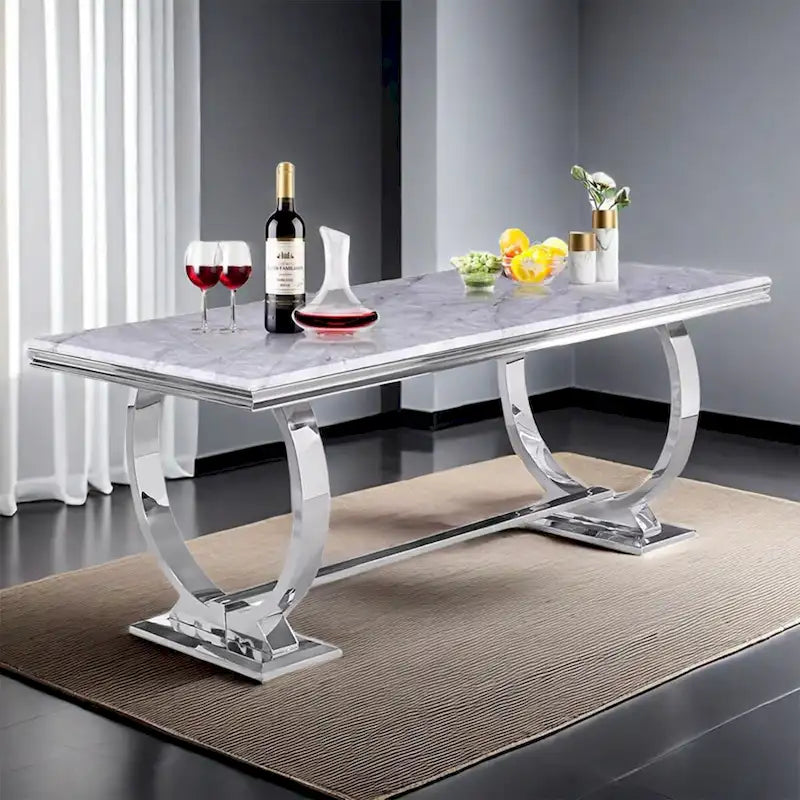 Tavolo da pranzo rettangolare da 180 cm con base a U