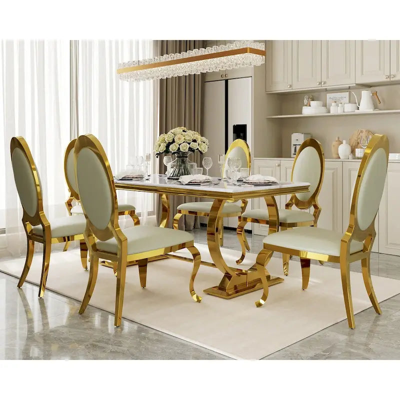 Tavolo da pranzo rettangolare da 180 cm con base a U