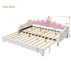Divano letto estensibile gemello con luci a LED, divano letto principessa imbottito