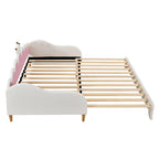 Divano letto estensibile gemello con luci a LED, divano letto principessa imbottito