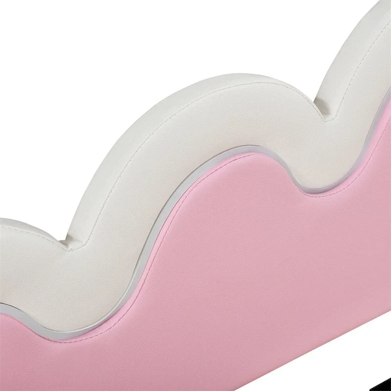 Divano letto estensibile gemello con luci a LED, divano letto principessa imbottito