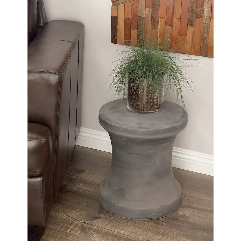 Tavolino d'appoggio da esterno a clessidra in Fiberclay con effetto invecchiato - Bianco o nero