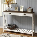 Tavolo Consolle da Ingresso 47 stile Farmhouse con Cassetto - 11.8P x 47.19L x 31.5H