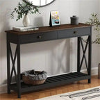 Tavolo Consolle da Ingresso 47 stile Farmhouse con Cassetto - 11.8P x 47.19L x 31.5H