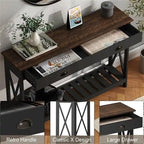 Tavolo Consolle da Ingresso 47 stile Farmhouse con Cassetto - 11.8P x 47.19L x 31.5H