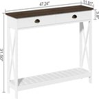Tavolo Consolle da Ingresso 47 stile Farmhouse con Cassetto - 11.8P x 47.19L x 31.5H