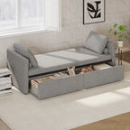 Divano Letto Moderno Imbottito Chaise Longue Letto Singolo Piccolo con 2 Cassetti