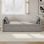 Divano Letto Moderno Imbottito Chaise Longue Letto Singolo Piccolo con 2 Cassetti