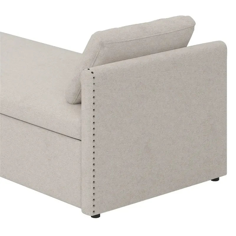 Divano Letto Moderno Imbottito Chaise Longue Letto Singolo Piccolo con 2 Cassetti